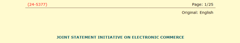 What’s in the WTO JSI “stabilised” text?